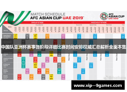 中国队亚洲杯赛事各阶段详细比赛时间安排权威汇总解析全面本集