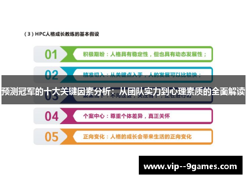预测冠军的十大关键因素分析：从团队实力到心理素质的全面解读